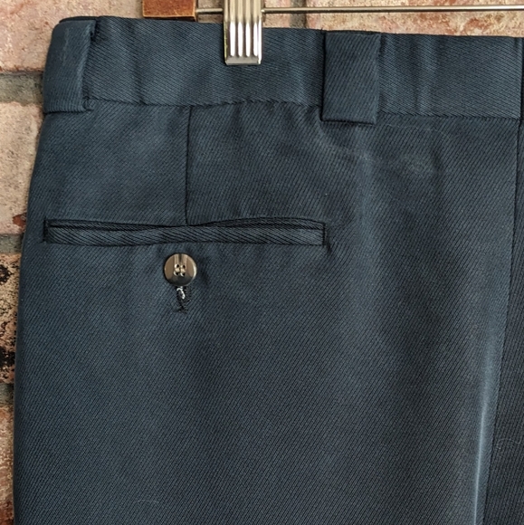 🔵 Navy Blue Pleated Trousers Dress Pants Men's 36 - Picture 5 of 8